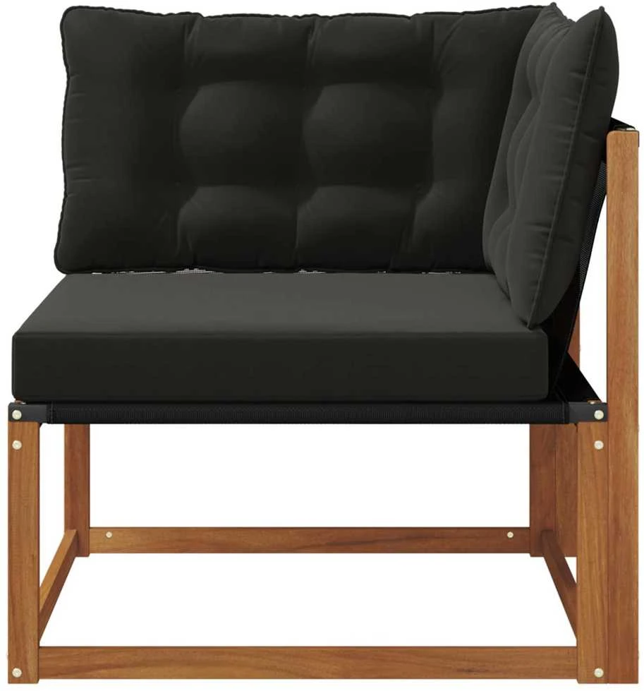 Lauko kampinė sofa Kietos akacijos mediena Natūrali