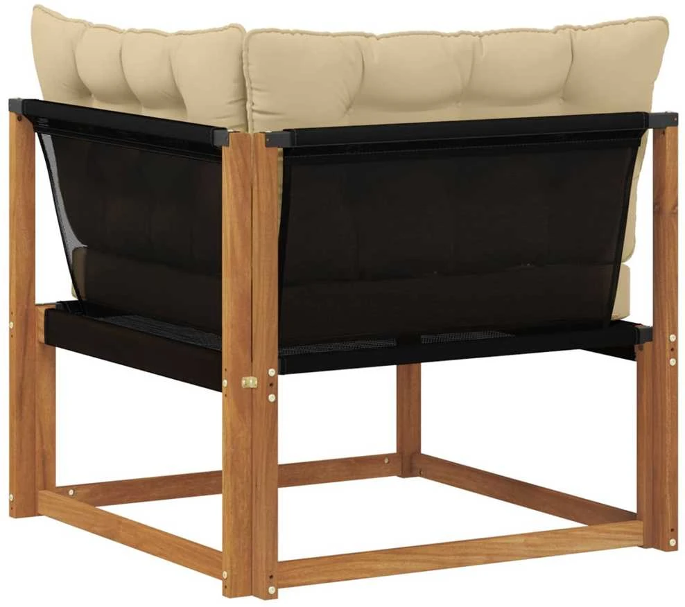 Lauko kampinė sofa Kietos akacijos mediena Natūrali