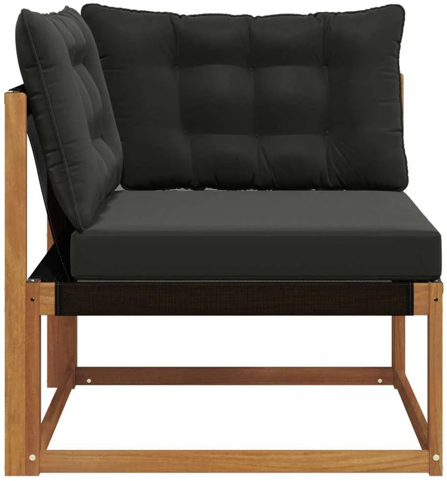 Lauko kampinė sofa Kietos akacijos mediena Natūrali