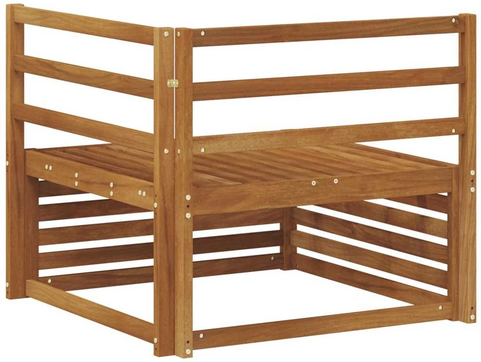 Lauko kampinis sofa Kietos akacijos mediena Natūrali