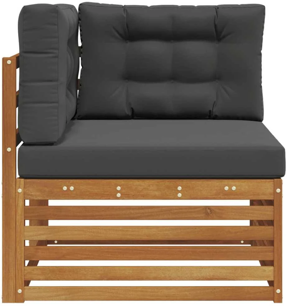 Lauko kampinis sofa Kietos akacijos mediena Natūrali