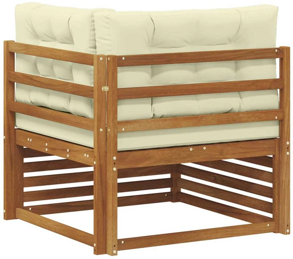 Lauko kampinis sofa Kietos akacijos mediena Natūrali
