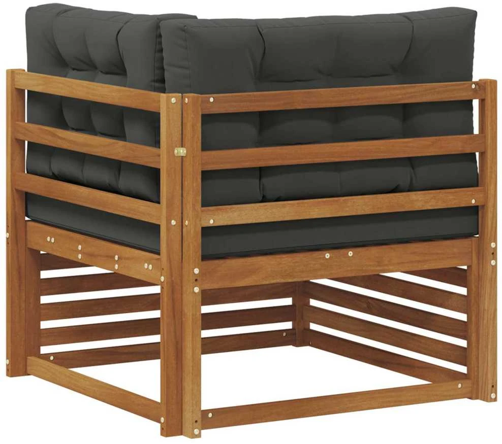 Lauko kampinis sofa Kietos akacijos mediena Natūrali