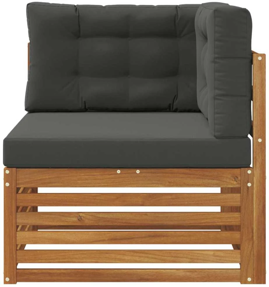 Lauko kampinis sofa Kietos akacijos mediena Natūrali