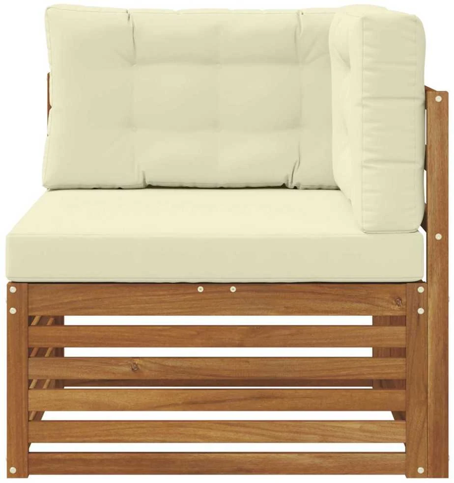 Lauko kampinis sofa Kietos akacijos mediena Natūrali