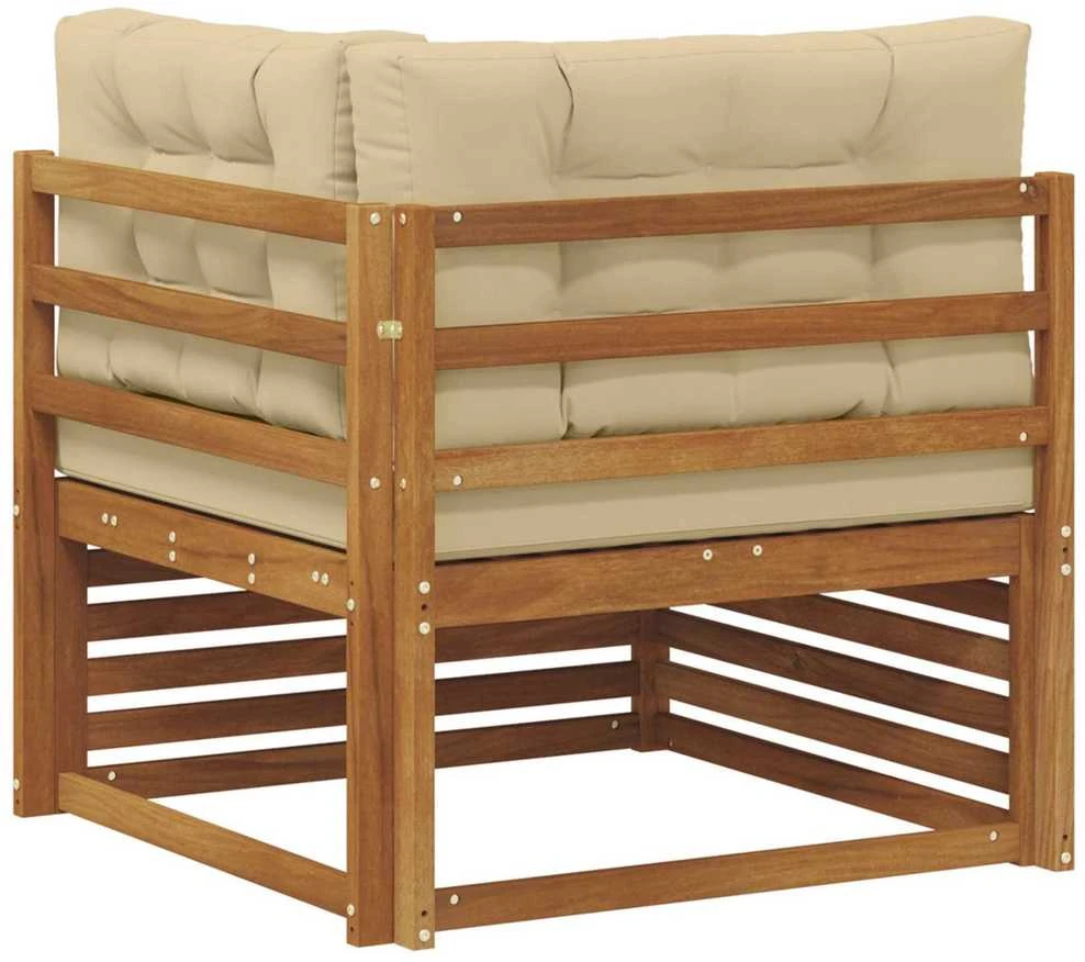 Lauko kampinis sofa Kietos akacijos mediena Natūrali
