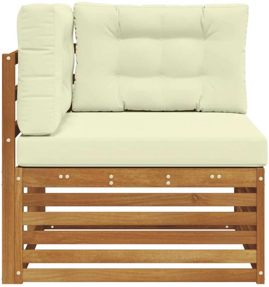 Lauko kampinis sofa Kietos akacijos mediena Natūrali