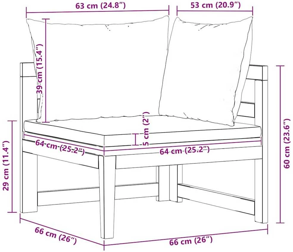 Kampinė sofa su kreminėmis pagalvėlėmis, akacijos masyvas