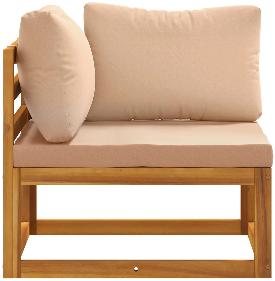 Kampinė sofa su pagalvėlėmis Natūrali