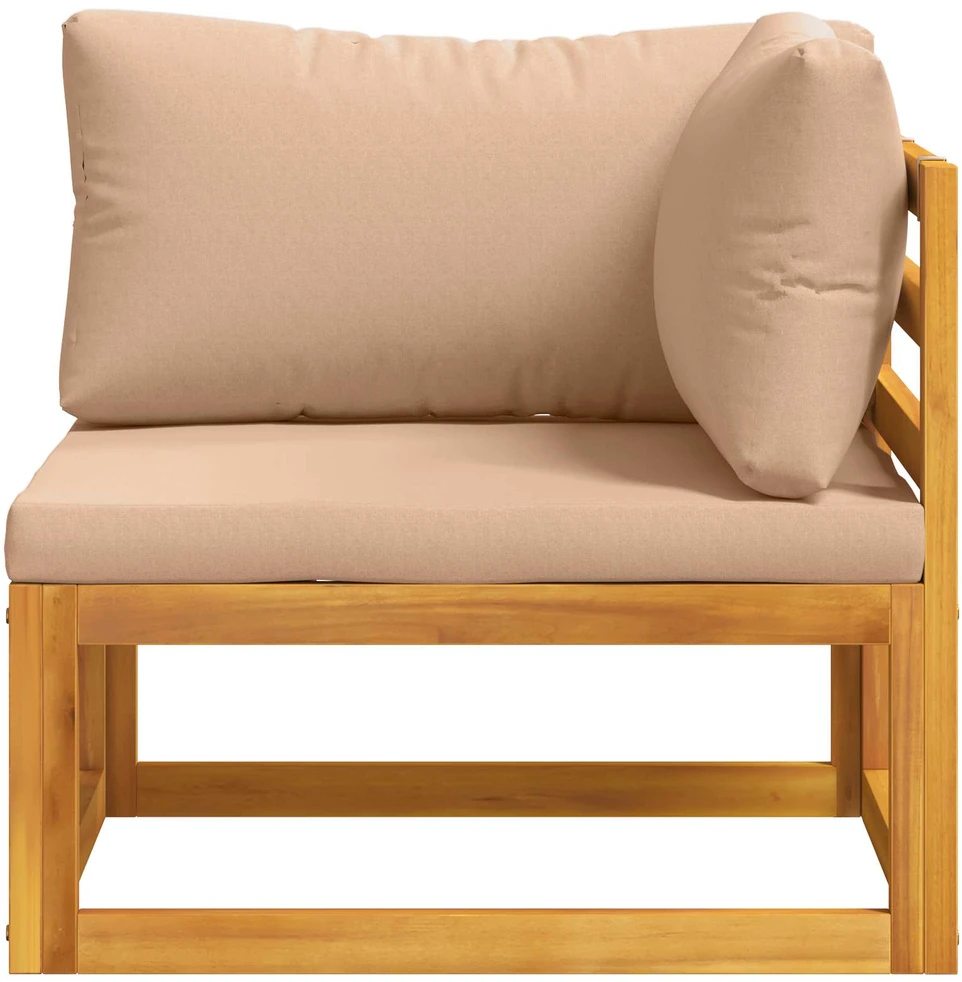 Kampinė sofa su pagalvėlėmis Natūrali