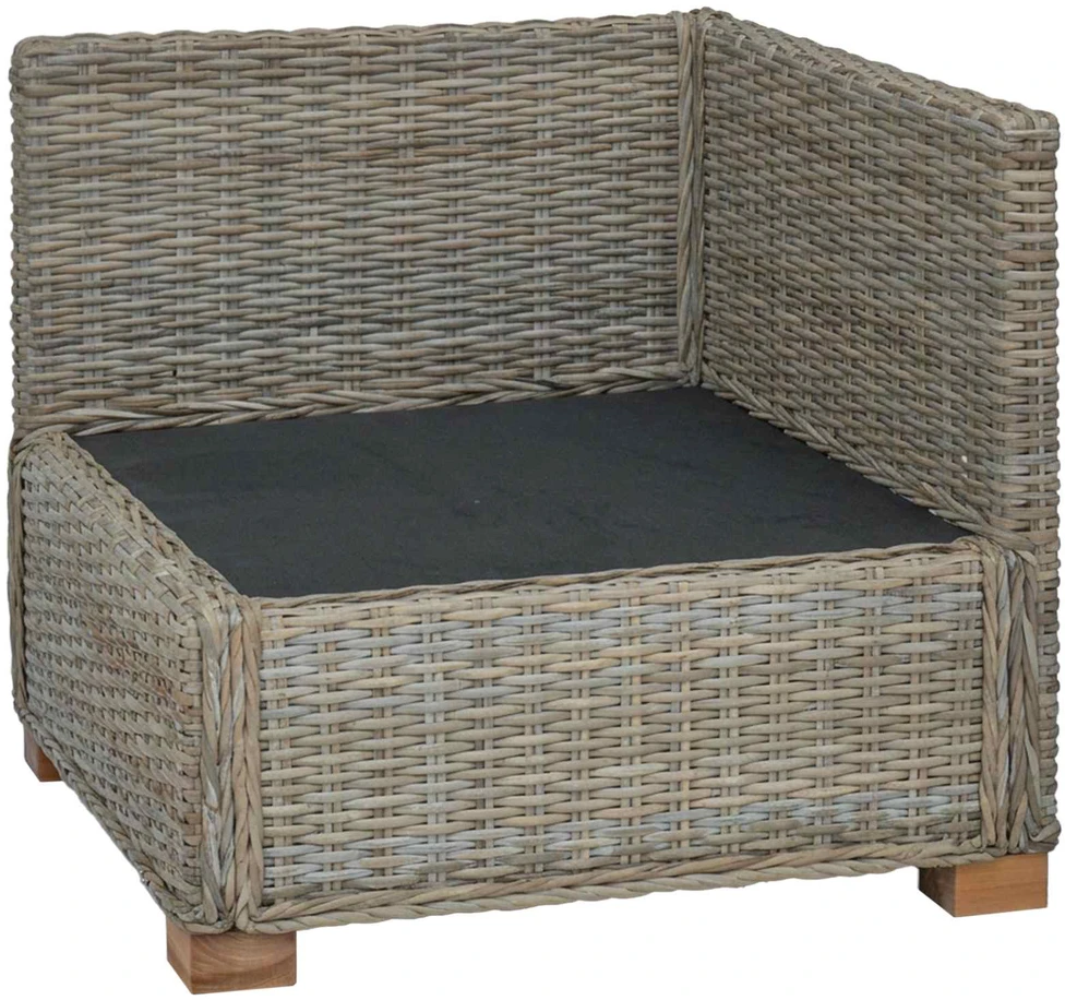 Kampinė Sofa su Pagalvėmis GENDT Natūralus pintas Kubu pilka