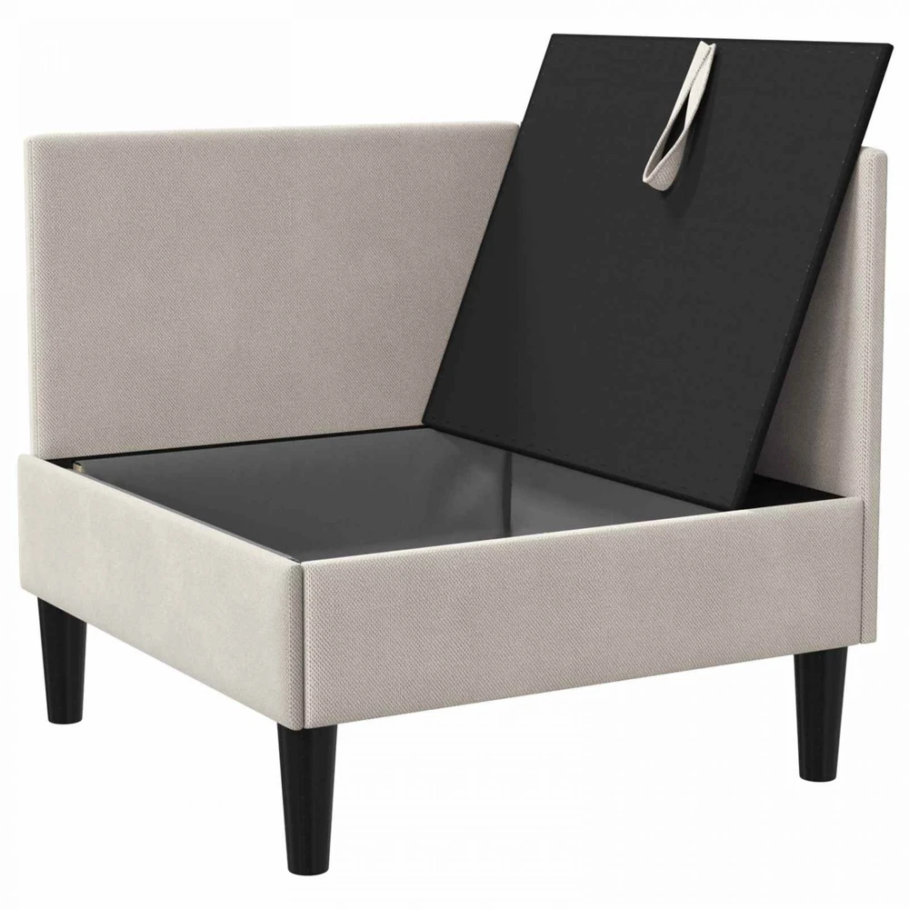 Kampinė Sofa su Saugykla Avižinė Aksomas