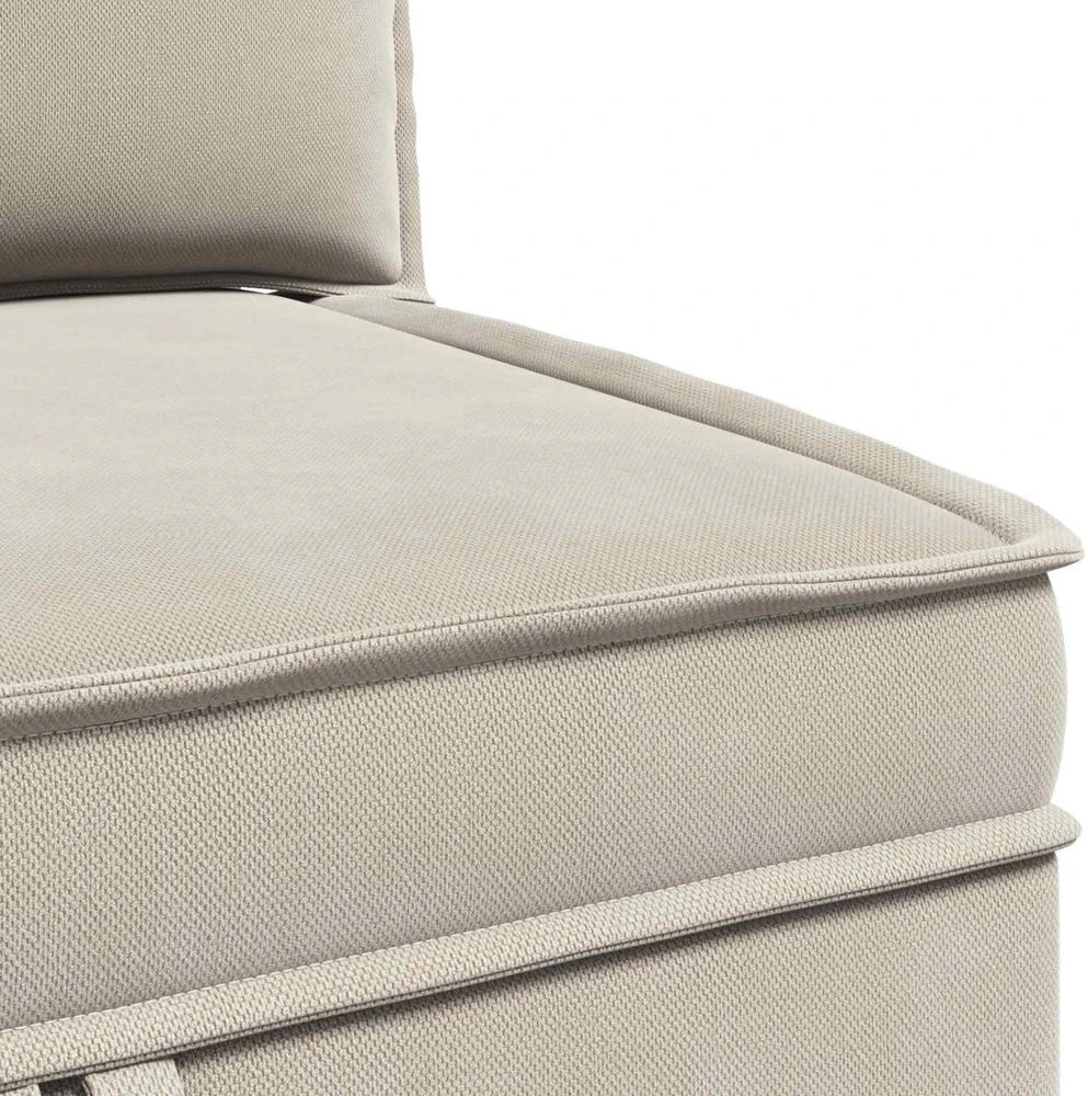 Kampinė Sofa su Saugykla Avižinė Aksomas