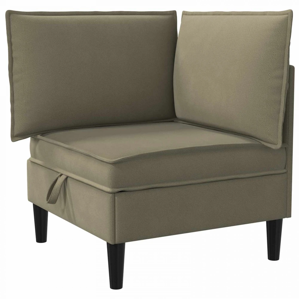 Kampinė Sofa su Saugykla Chaki Aksomas