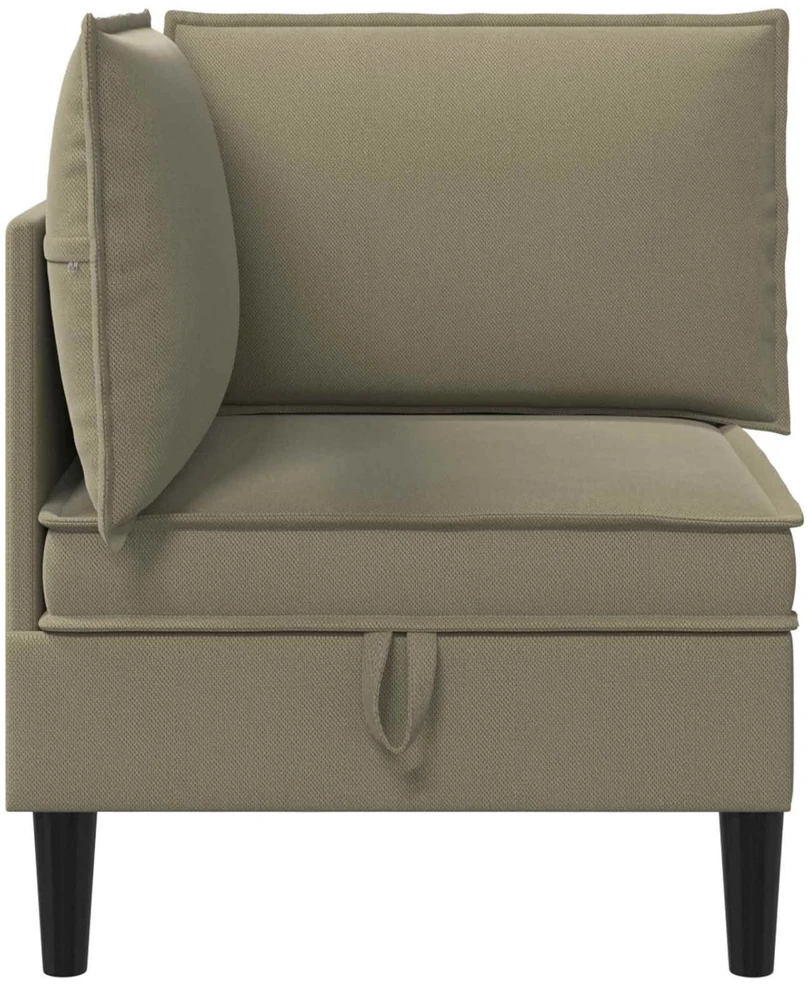 Kampinė Sofa su Saugykla Chaki Aksomas