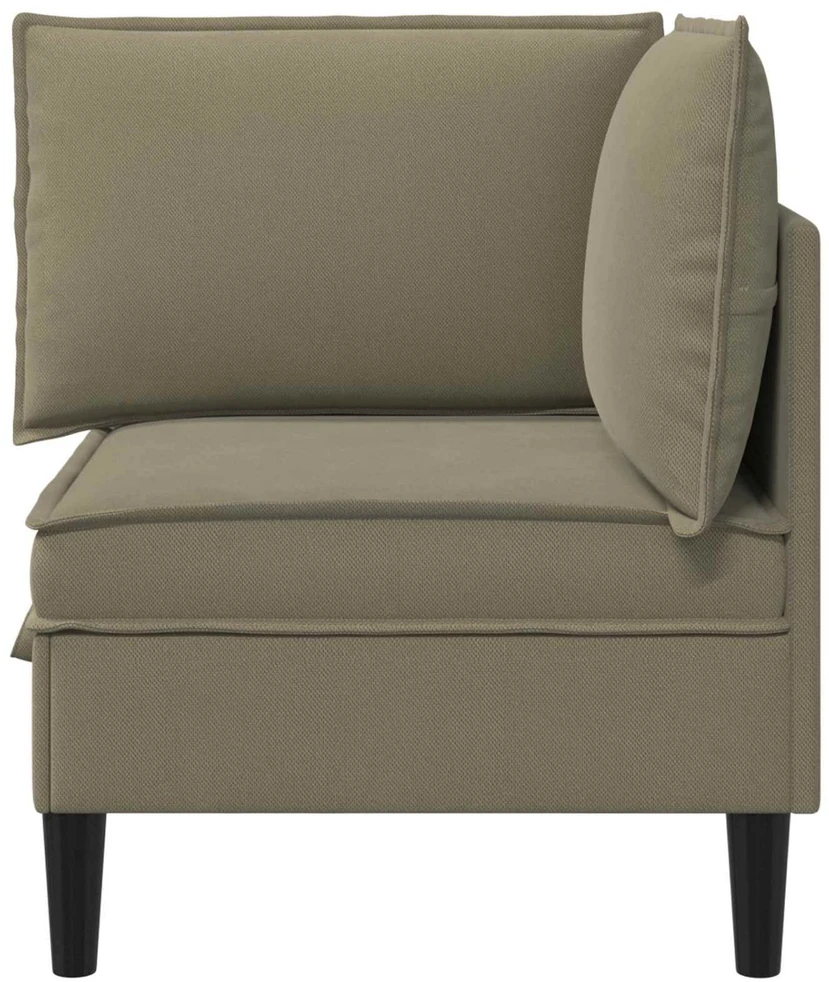 Kampinė Sofa su Saugykla Chaki Aksomas