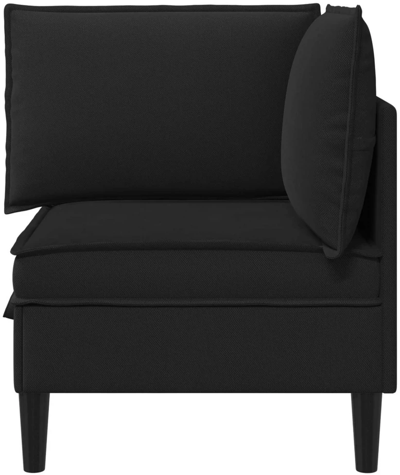 Kampinė Sofa su Saugykla Juoda Aksomas