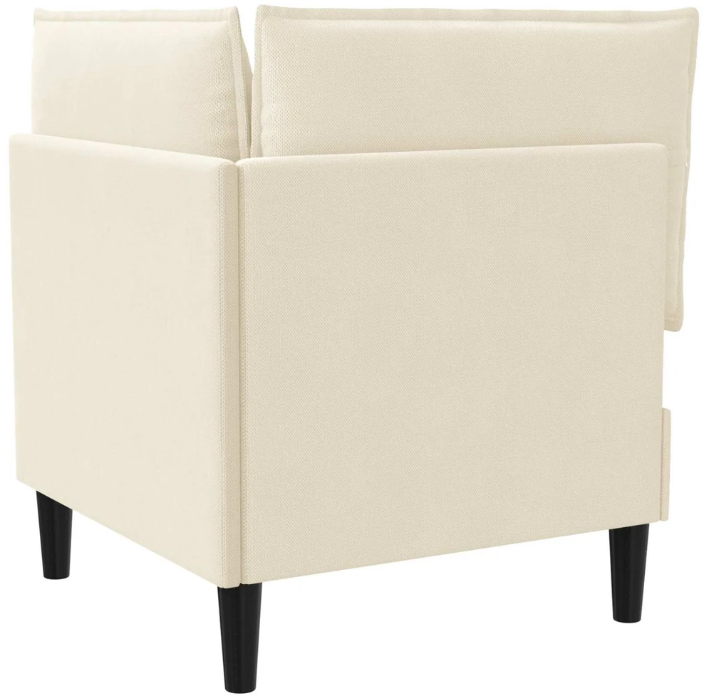 Kampinė Sofa su Saugykla Kreminė Aksomas