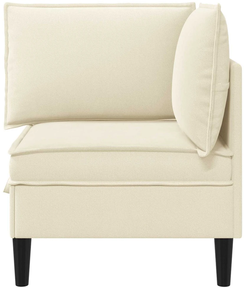 Kampinė Sofa su Saugykla Kreminė Aksomas