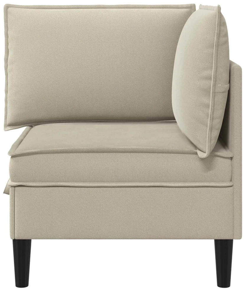 Kampinė Sofa su Saugykla Smėlio Aksomas