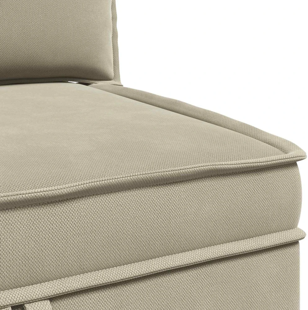 Kampinė Sofa su Saugykla Smėlio Aksomas