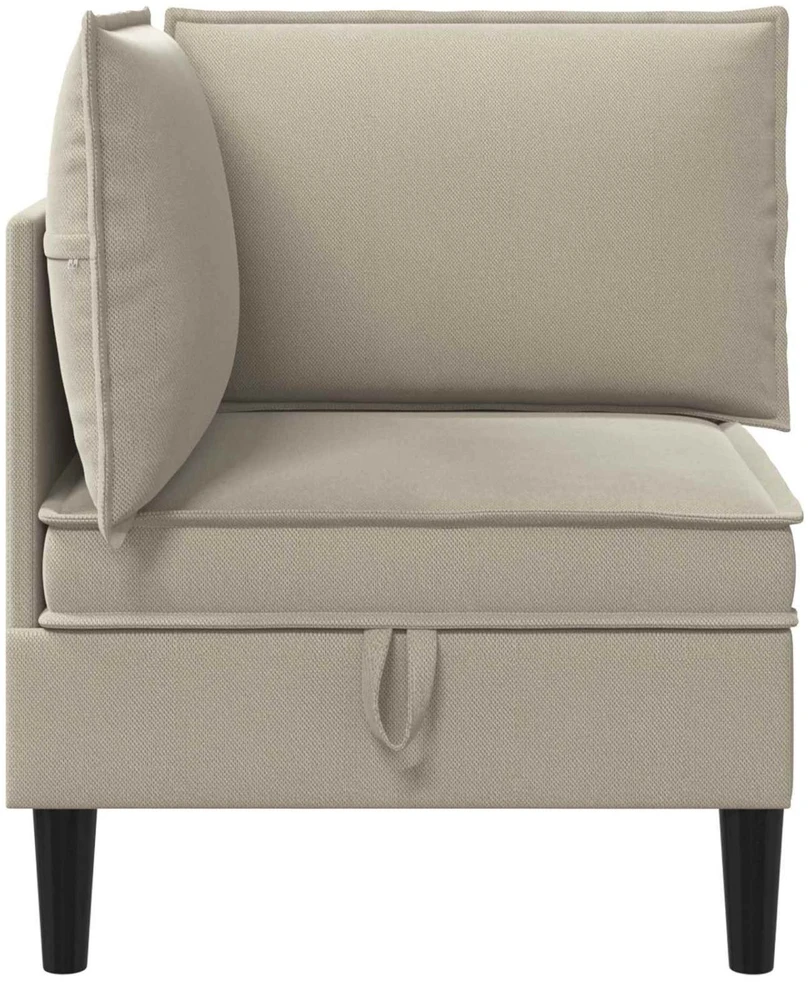 Kampinė Sofa su Saugykla Smėlio Aksomas