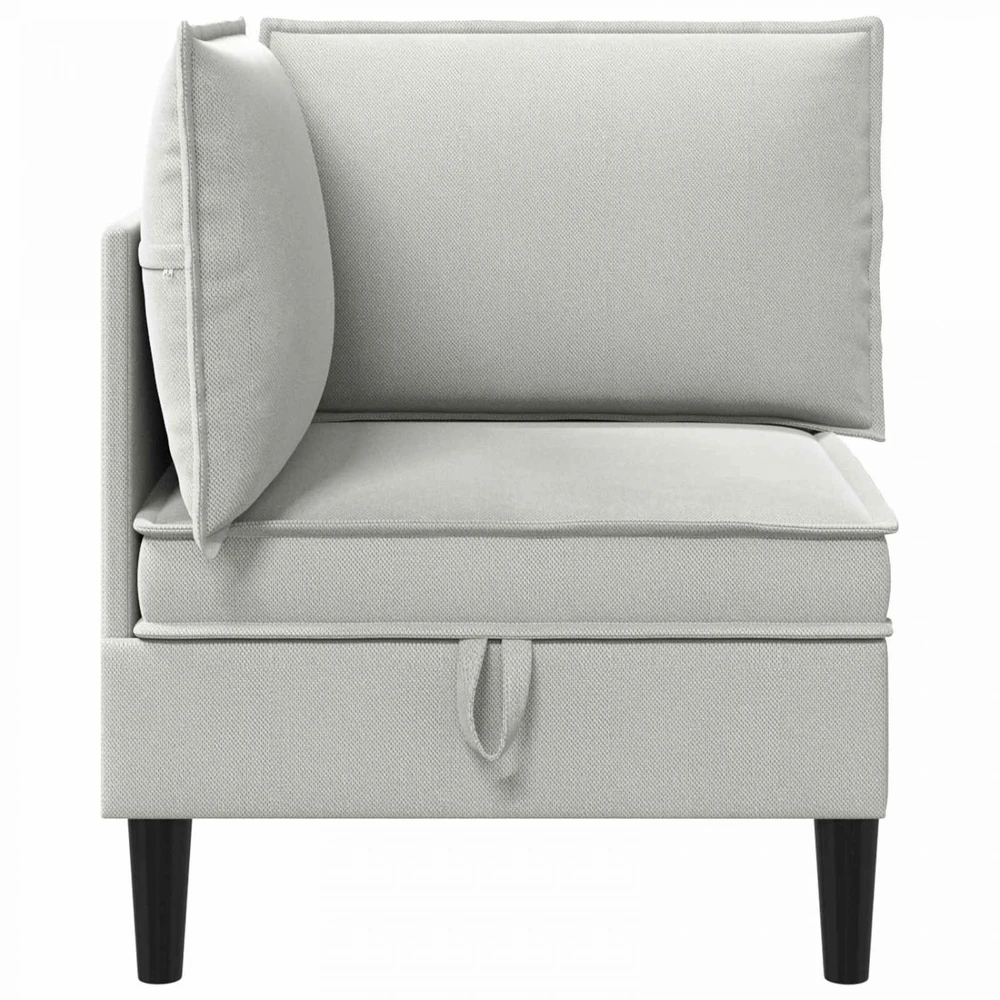 Kampinė Sofa su Saugykla Šviesiai pilka Aksomas