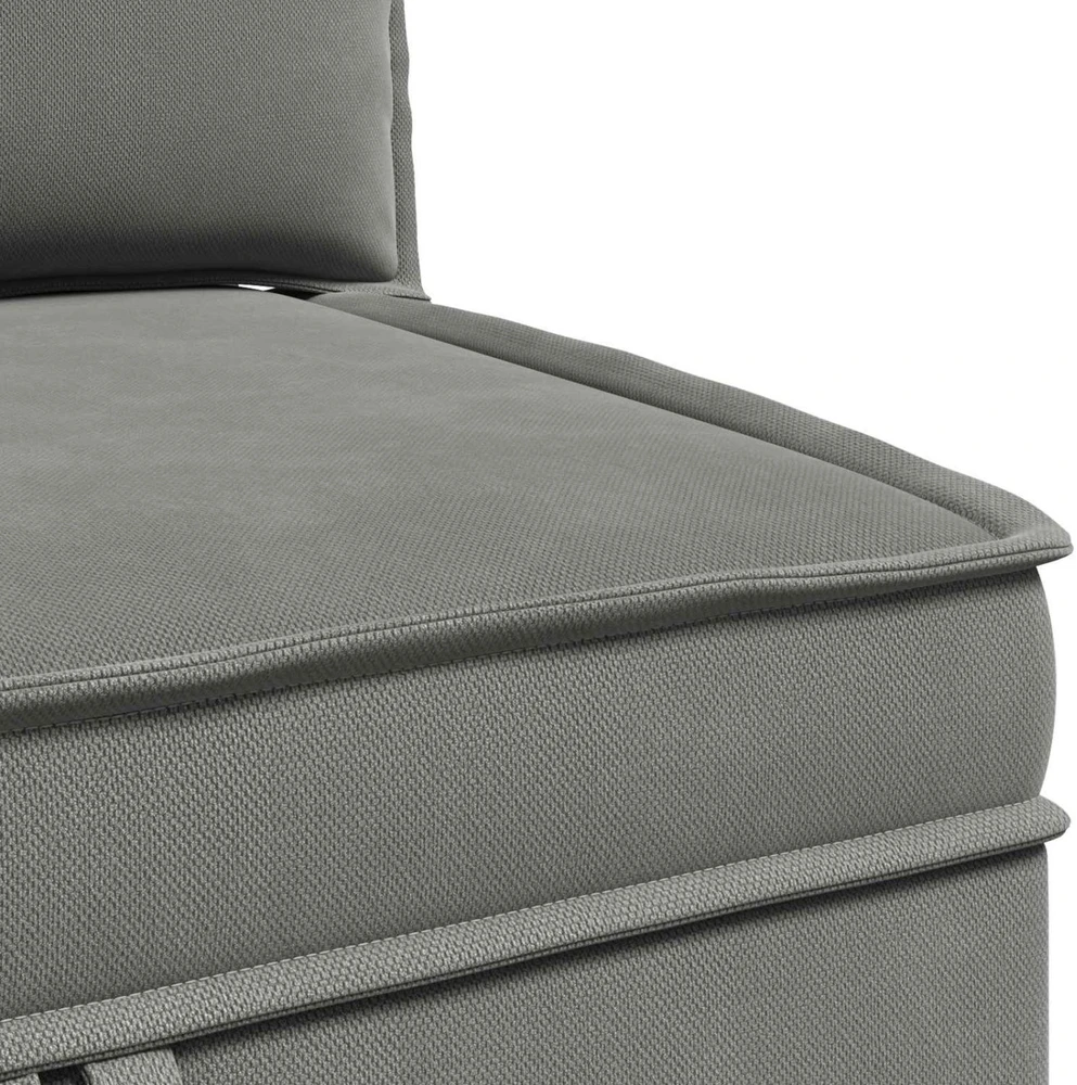Kampinė Sofa su Saugykla Tamsiai pilka Aksomas