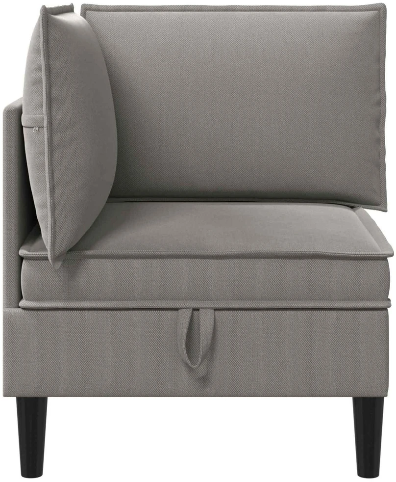 Kampinė Sofa su Saugykla Tamsiai pilka Aksomas