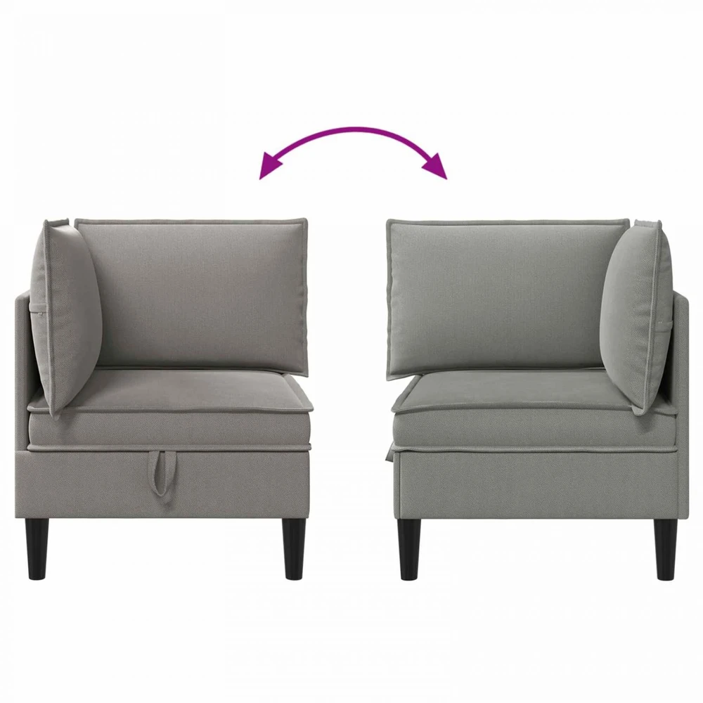 Kampinė Sofa su Saugykla Tamsiai pilka Aksomas
