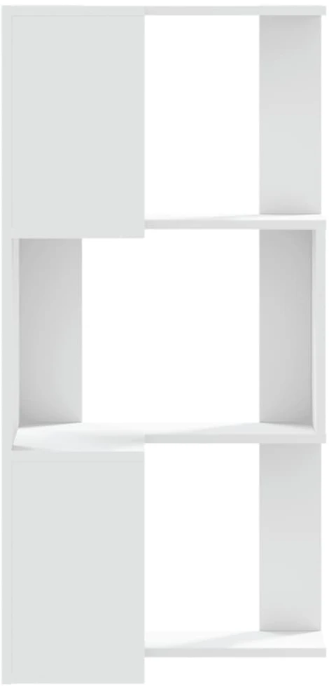 Kampinė spinta, 3 aukštų, baltos, 50x50x102cm, mediena