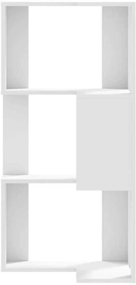 Kampinė spinta, 3 aukštų, baltos, 50x50x102cm, mediena