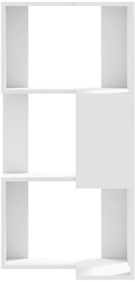 Kampinė spinta, 3 aukštų, baltos, 50x50x102cm, mediena