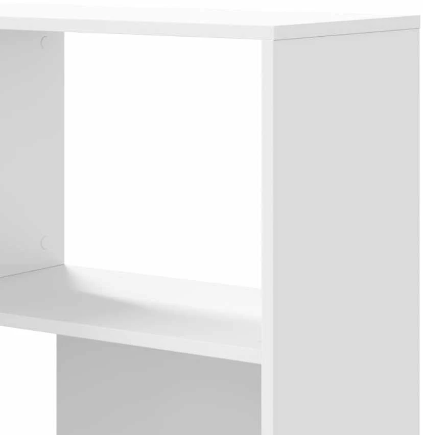 Kampinė spinta, 4 aukštų, baltos, 85x85x140cm, mediena