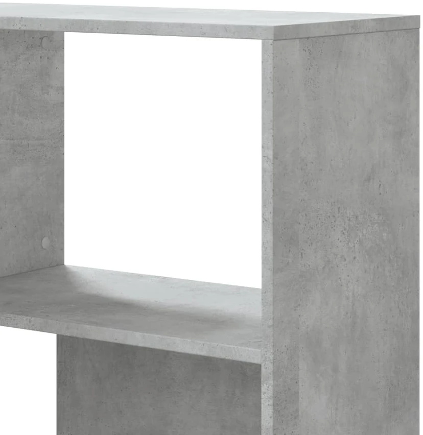 Kampinė spinta, 4 aukštų, pilkos betono, 85x85x140cm, mediena