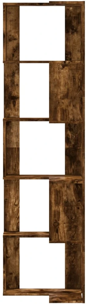 Kampinė spinta, 5 aukštų, dūminė ąžuolo, 50x50x179cm, mediena