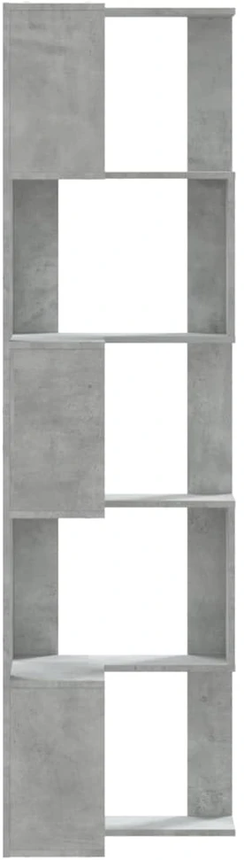 Kampinė spinta, 5 aukštų, pilkos betono, 50x50x179cm, mediena