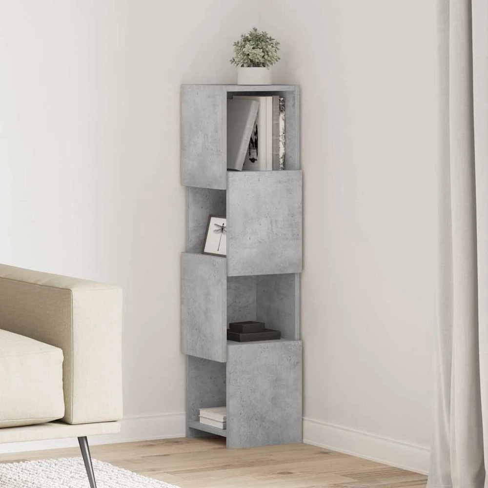 Kampinė spintelė 25,5x25x102cm Apdirbta mediena Betono pilka