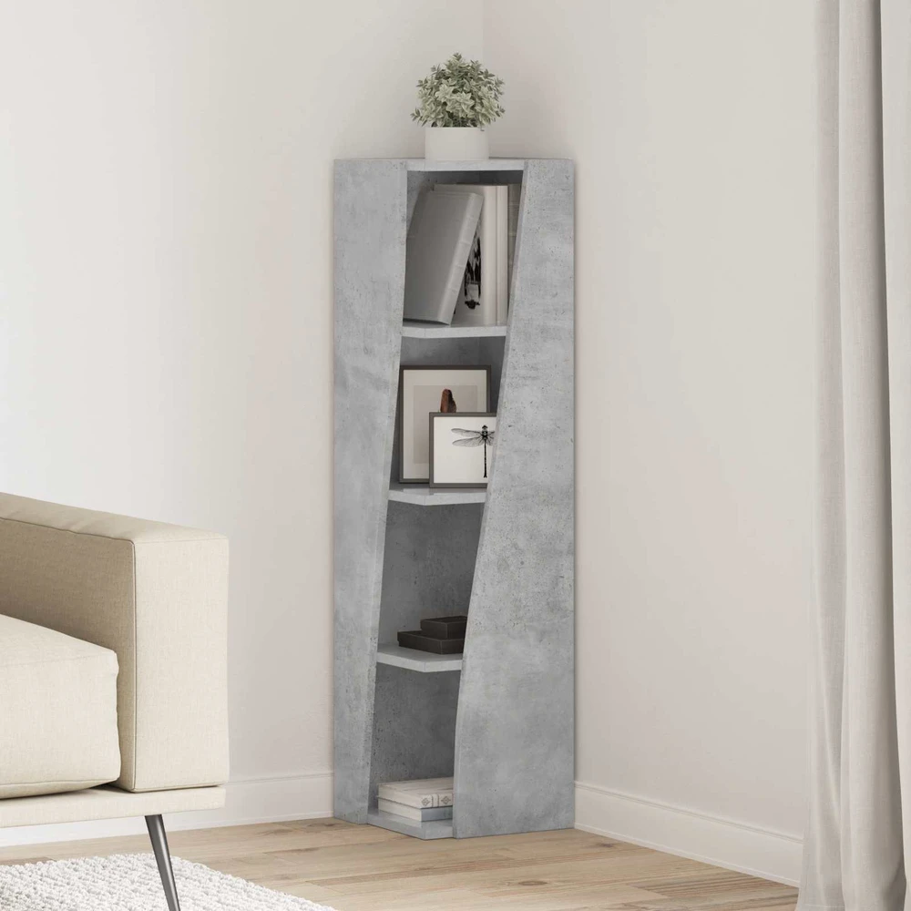 Kampinė spintelė 27,5x27x102cm Apdirbta mediena Betono pilka