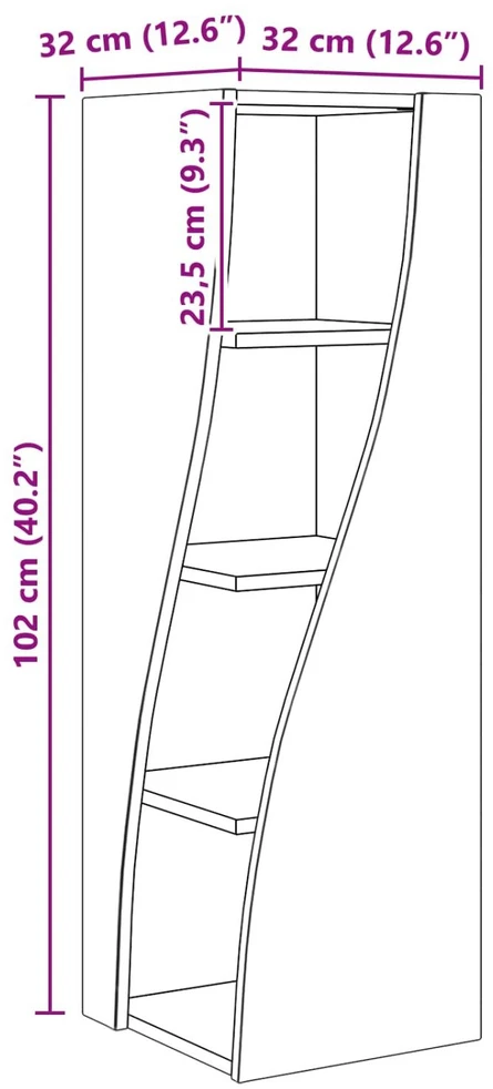 Kampinė spintelė 32x32x102cm Apdirbta mediena