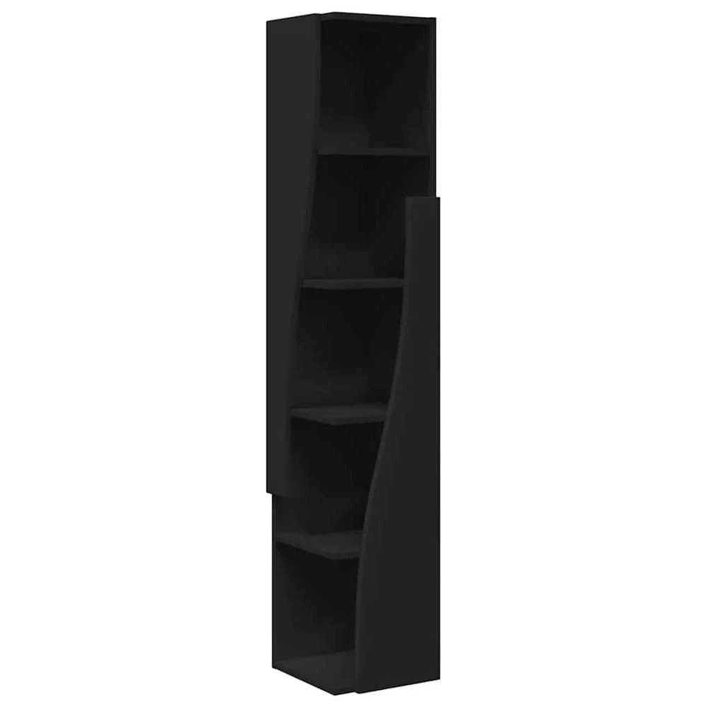 Kampinė spintelė 27,5x27x140cm Apdirbta mediena Juoda