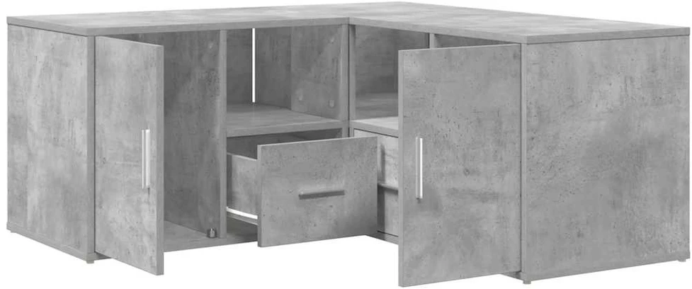 Kampinė spintelė, betono pilkos spalvos, 160x40x45cm, mediena