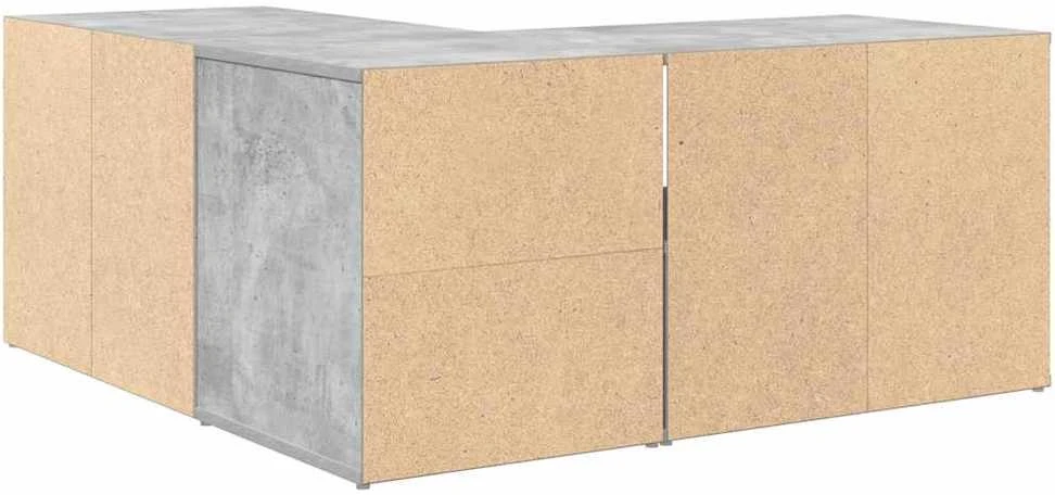 Kampinė spintelė, betono pilkos spalvos, 160x40x45cm, mediena