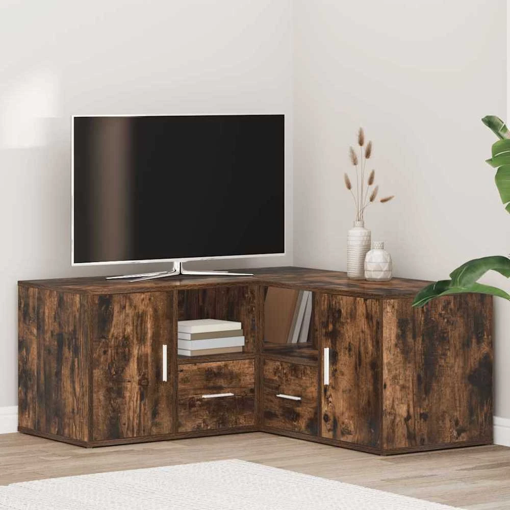 Kampinė spintelė, dūminio ąžuolo, 160x40x45cm, apdirbta mediena