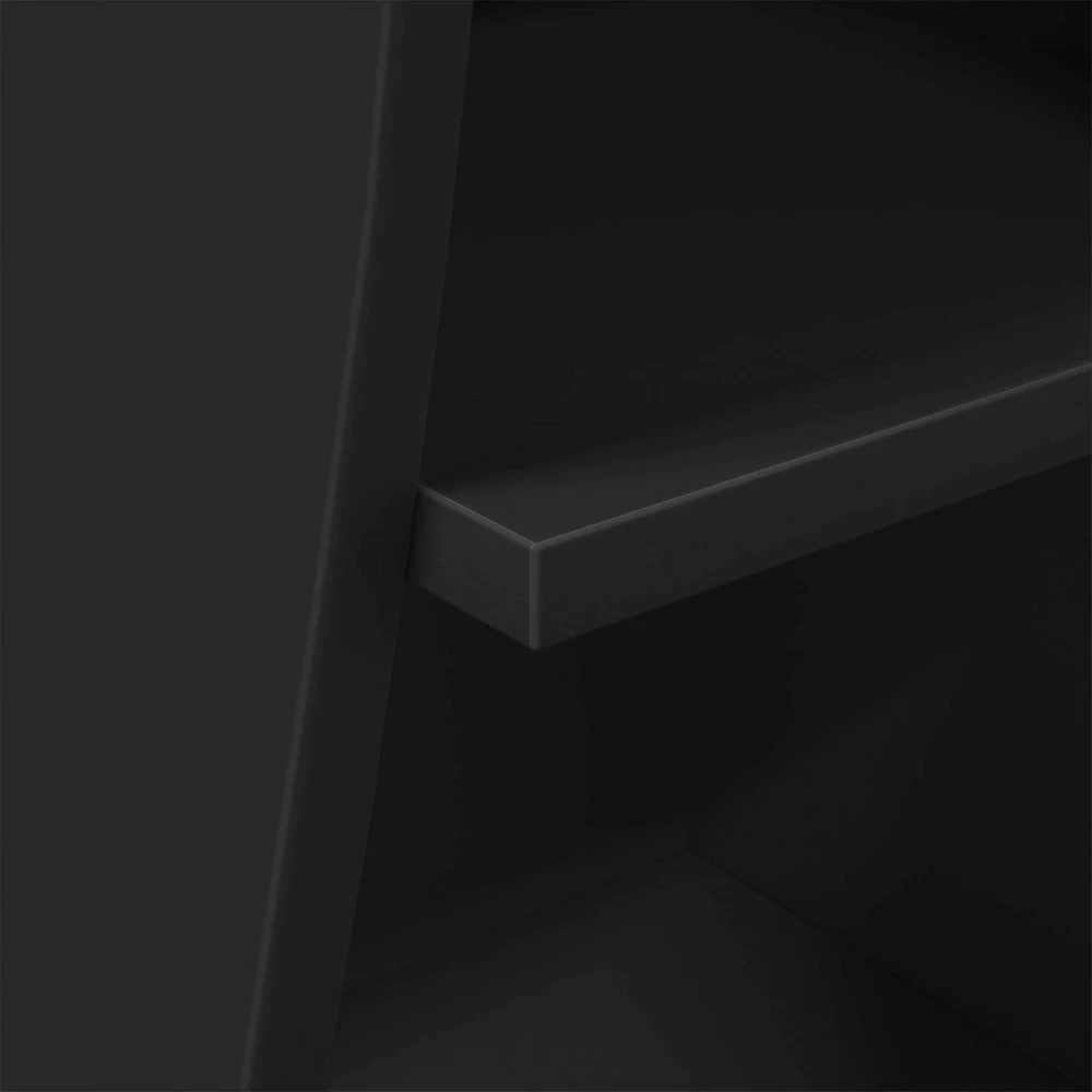 Kampinė spintelė 32x32x102cm Apdirbta mediena Juoda