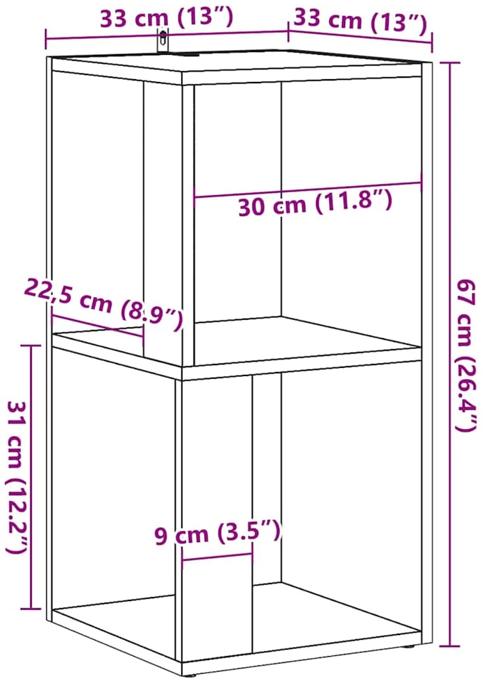 Kampinės lentynos 33 x 33 x 67 cm Engineered wood