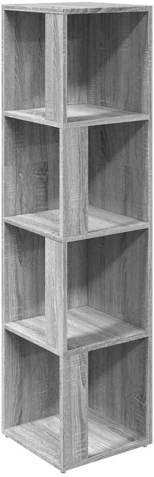 Kampinė spintelė, pilka ąžuolo, 33x33x132cm, apdirbta mediena