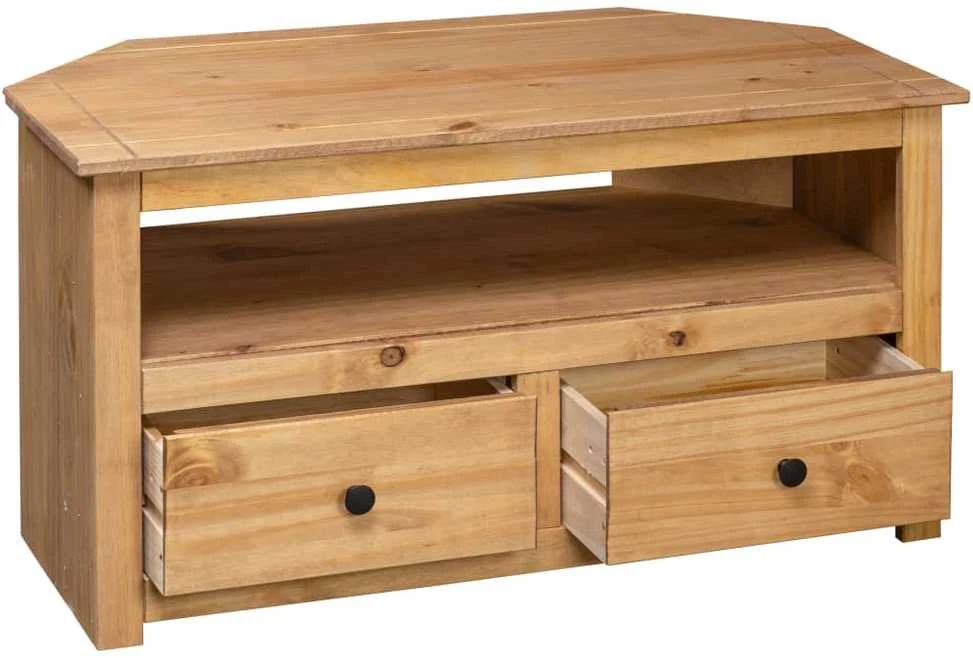 TV staliukas Kampinė TV spintelė Panama, 93x49x49cm, pušies masyvas