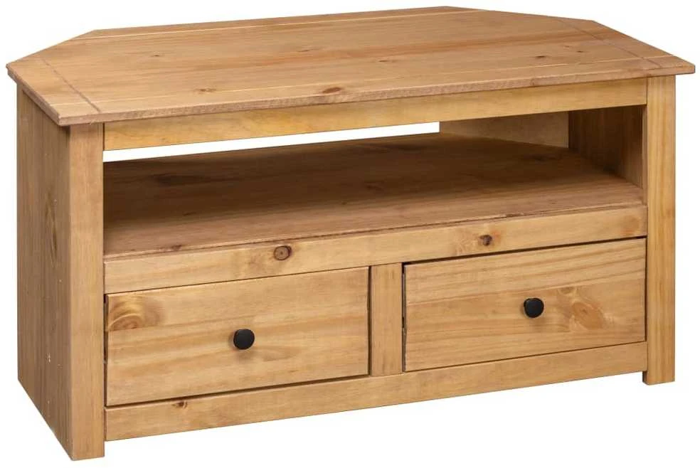 TV staliukas Kampinė TV spintelė Panama, 93x49x49cm, pušies masyvas