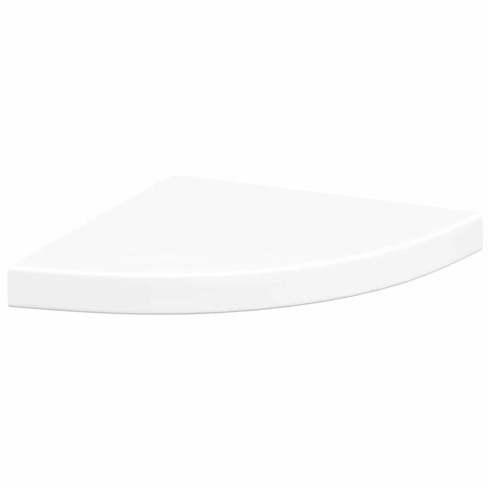 Pakabinamos kampinės lentynos, 2vnt., baltos, 35x35x3,8cm, MDF